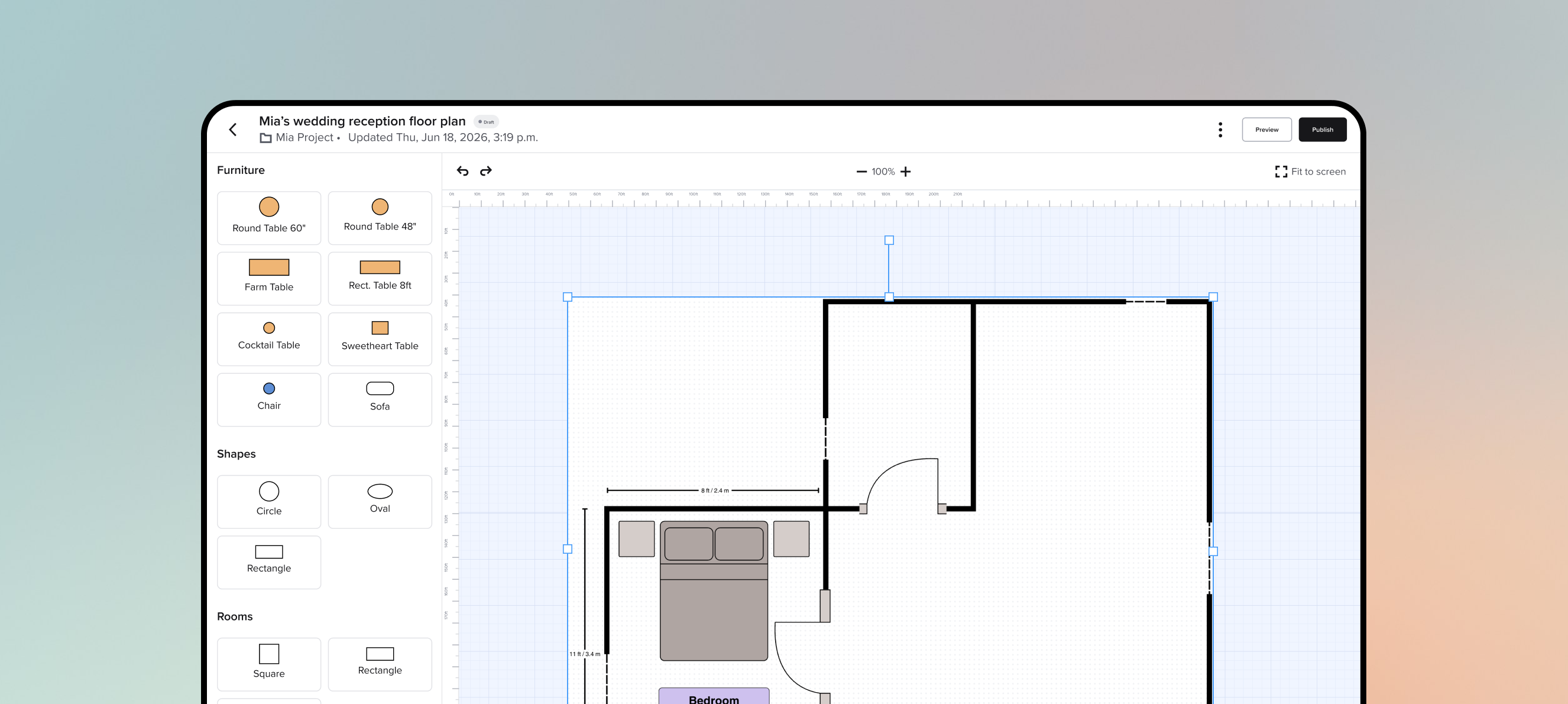 Floor plans tool screenshot