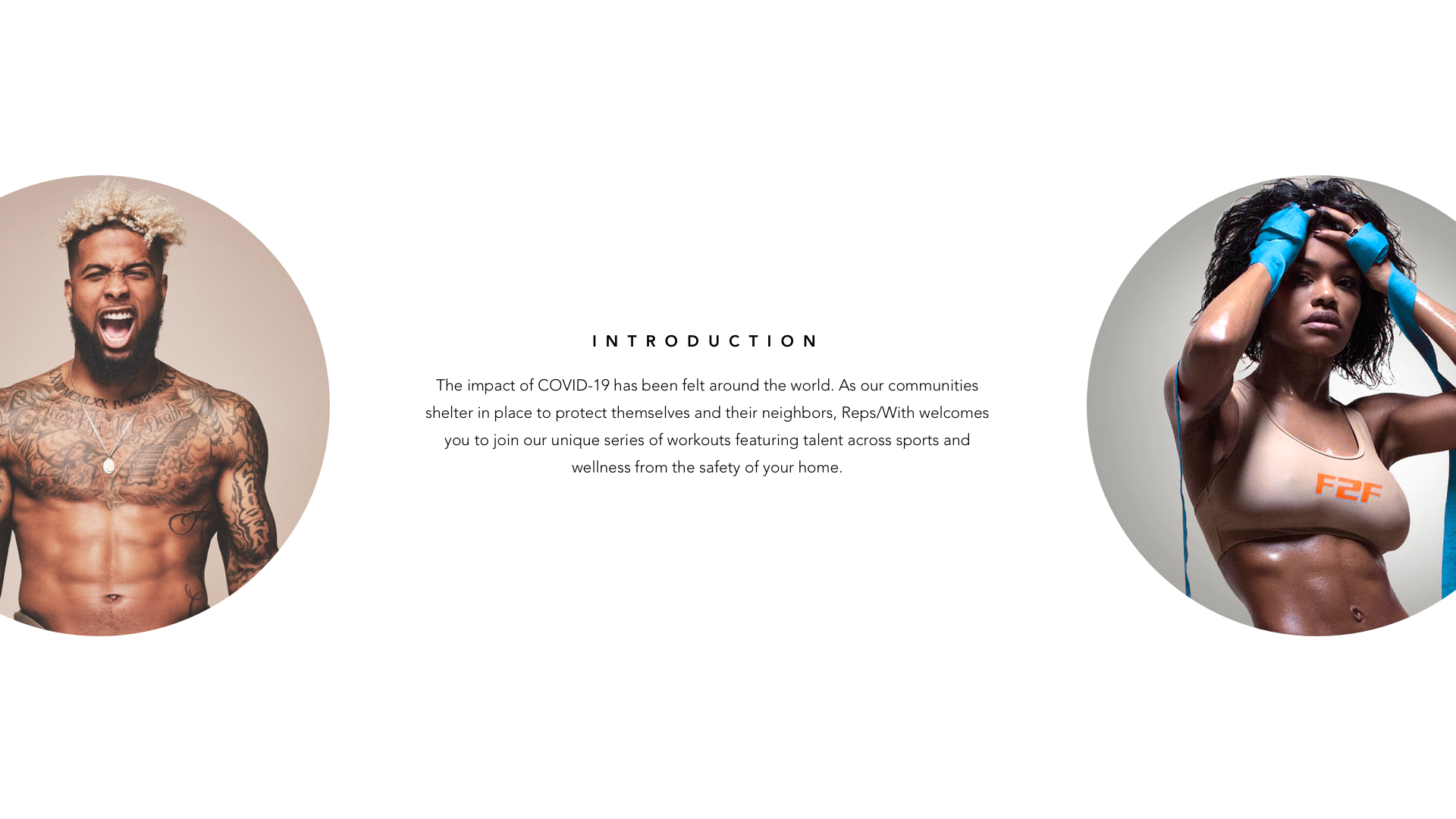 Two Reps/with talent portraits framing the platform's introduction copy.