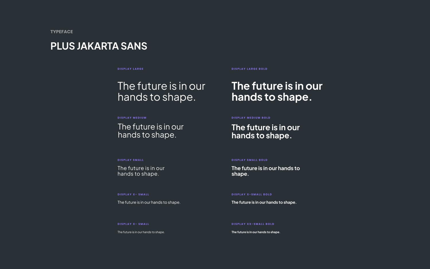 Creator Collective's typeface, Plus Jakarta Sans, shown across weights and sizes.